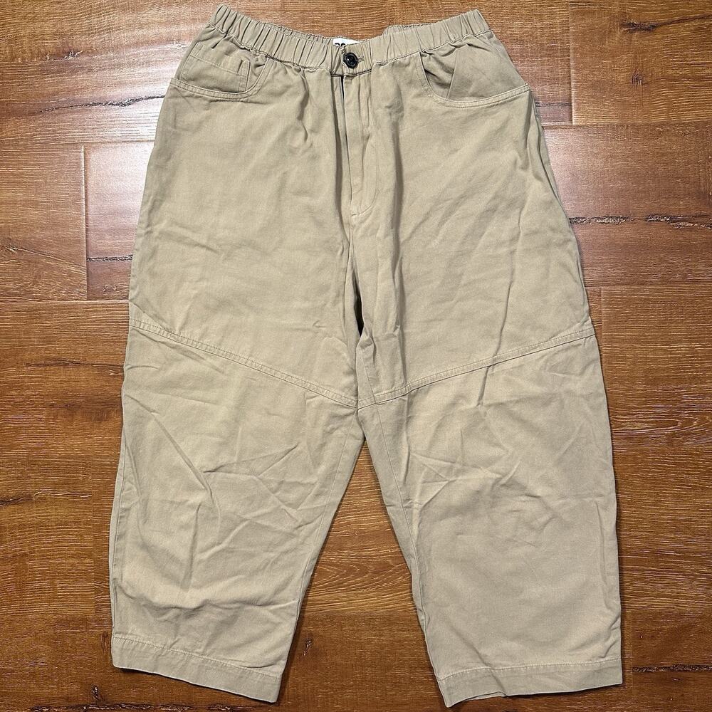 Roucha Crop Wide Leg Pants Womens BB 26x20 Beige Pijet Cotton Contemporary Retro